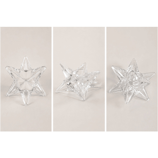 Świecznik szklany 12,5x12,5x9cm/488g C15155/24 -zdjęcie numer 1
